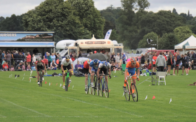 Cyclists at the Perth Highland Games