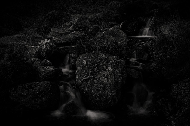 Minimal details - small cascades of a burn flowing around boulders, Glen Turret.

A continuation of the new "dark" series, a study in low-key presentation.