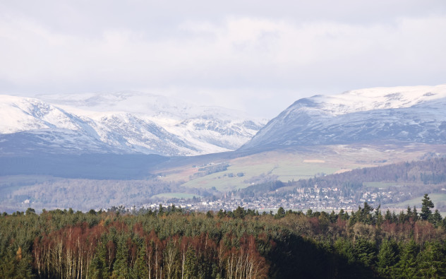 A view from Auchterarder to Crieff and beyond - Glen Turret lurking between the mountains Coinneachan and Beinn Liath.