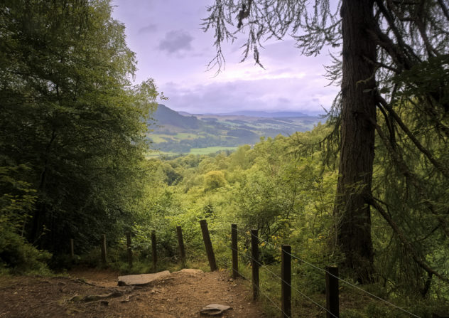 A view along Strathtay to the Tay Forest Park from the BIrks of Aberfeldy