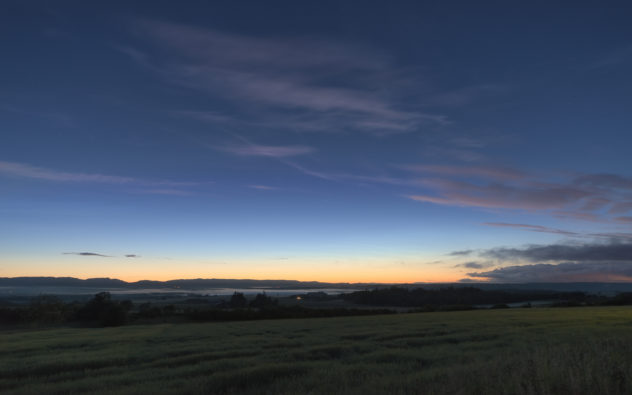 The characteristic ice-cool pale wisps of noctilucent clouds in the distance (at 80km, their altitude far exceeds any other normal cloud up to 12km). As I watched a low-lying cloud of mist formed over Strathearn and made its way west over Crieff.
