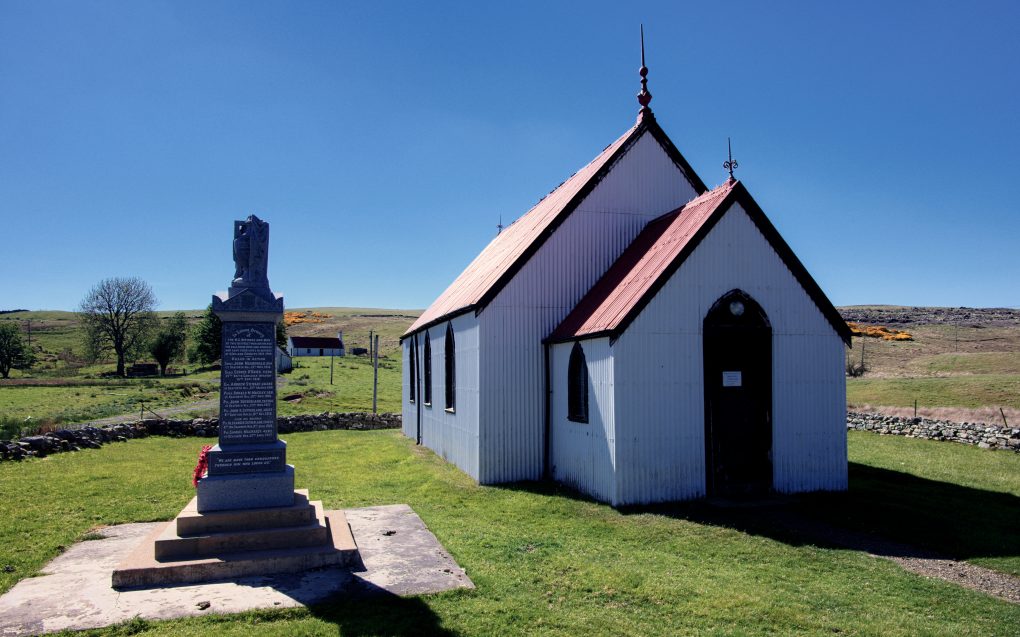 Despite its dimunitive scale, this church bulding by the roadside in Strathnaver for its corrugated iron construction and high-contrast decoration in bright red roof, white walls and black window frames and other outlines.

It was built in 1891 by the Free Church of Scotland as a mission church to serve the Sutherland estates. In 1900 it became United Free before joining Church of Scotland in 1929.